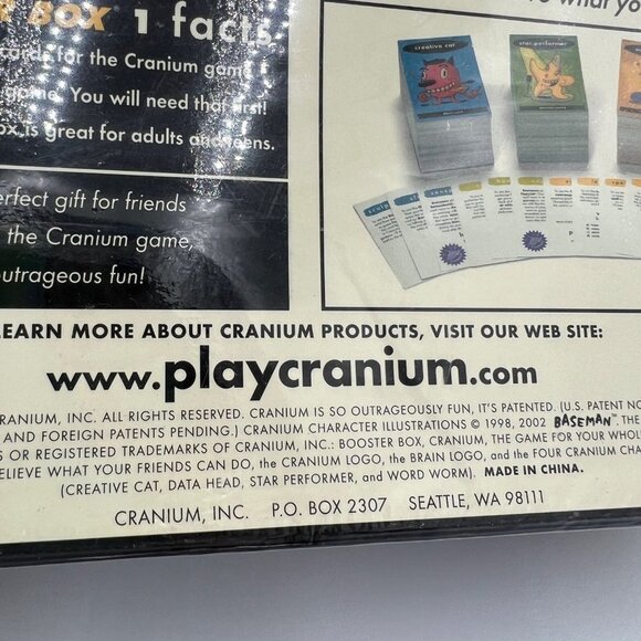 New Sealed Cranium Booster Box 1~ 800 Cards to Recharge Your Cranium Board Game - Picture 10 of 11